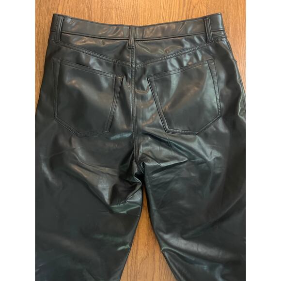 Abercrombie The 90’s Straight Ultra High Rise Faux Leather Jeans Sz 14/32 - Picture 10 of 11